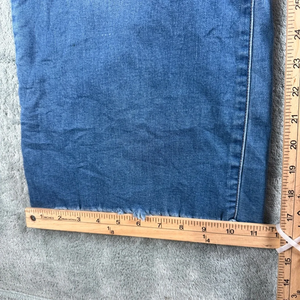 Black Label Cest Toi Wide Leg‎ Jeans Medium Wash Button Fly Raw Hem Size 11/29